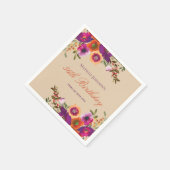 Serviette En Papier Aquarelle Florale Automne fête d'anniversaire (Coin)