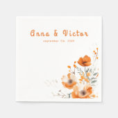 Serviette En Papier Aquarelle Florale Botanique Romantique serviettes (Devant)