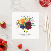 Serviette En Papier Aquarelle florale brillante (En situation)