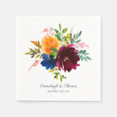 Serviette En Papier Aquarelle florale brillante (Devant)