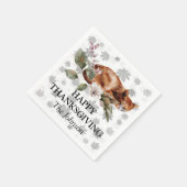 Serviette En Papier Aquarelle Florale Chat érable Feuille Thanksgiving (Coin)
