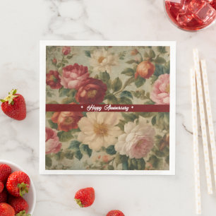 Serviette En Papier Aquarelle florale Collection moderne Vintage