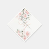Serviette En Papier Aquarelle florale de brillance délicate (Coin)