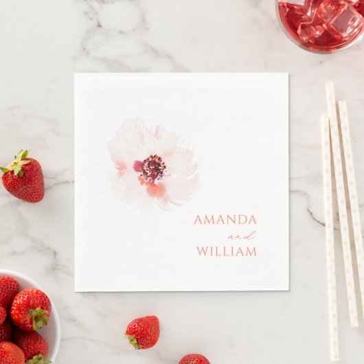 Serviette En Papier Aquarelle florale Mariages (En situation)