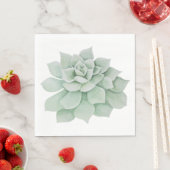 Serviette En Papier Aquarelle florale Mint Vert Cactus Succulent (En situation)