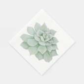 Serviette En Papier Aquarelle florale Mint Vert Cactus Succulent (Coin)