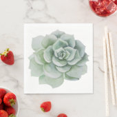 Serviette En Papier Aquarelle florale Mint Vert Cactus Succulent (En situation)