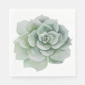 Serviette En Papier Aquarelle florale Mint Vert Cactus Succulent (Devant)