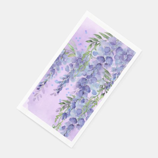 Serviette En Papier Aquarelle florale pourpre (Coin)