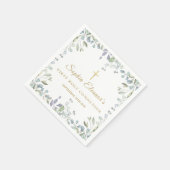 Serviette En Papier Aquarelle Florale Première sainte communion (Coin)