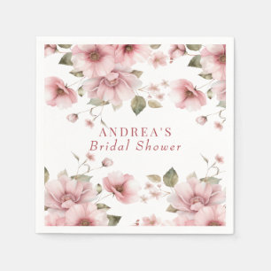 Serviette En Papier Aquarelle florale rose tendre