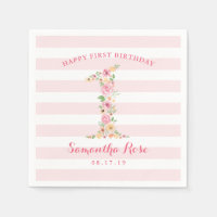 Aquarelle Florale Un premier anniversaire