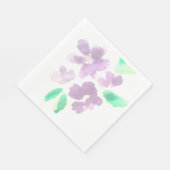 Serviette En Papier Aquarelle Florales Peint à la main pourpre (Coin)