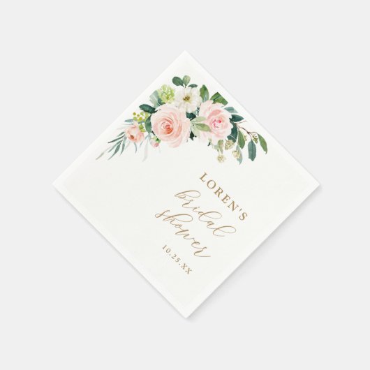 Serviette En Papier Aquarelle floraleServiettes de douche nuptiale (Coin)