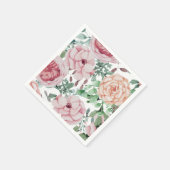 Serviette En Papier Aquarelle Florals Mauve Cocktail Mariage serviette (Coin)