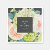 Serviette En Papier Aquarelle Floraux Mariages serviettes (Devant)