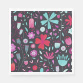 Serviette En Papier Aquarelle Flower Meadow foncé (Devant)