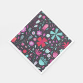 Serviette En Papier Aquarelle Flower Meadow foncé (Coin)