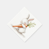 Serviette En Papier Aquarelle Fluffy Bunny Carrot Love (Coin)