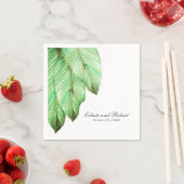 Serviette En Papier Aquarelle Foliage Mariage tropical (En situation)