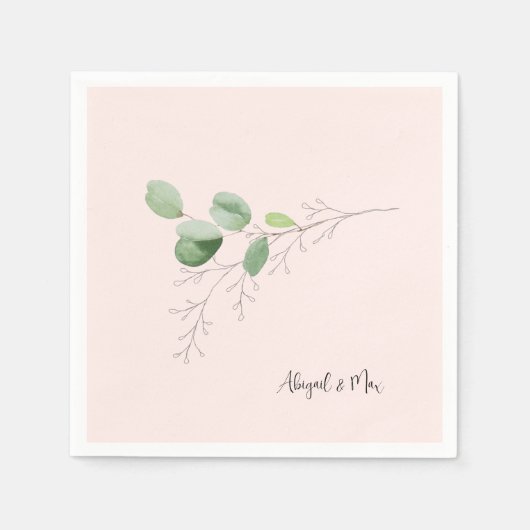 Serviette En Papier Aquarelle Foliting Blush (Devant)