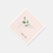 Serviette En Papier Aquarelle Foliting Blush (Coin)