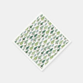 Serviette En Papier Aquarelle Forêt d'hiver de pins rustiques (Coin)