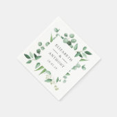 Serviette En Papier Aquarelle Forêt verdure Eucalyptus Mariage (Coin)
