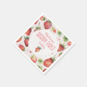 Serviette En Papier Aquarelle fraise 1er Berry Premier anniversaire (Coin)
