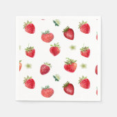Serviette En Papier Aquarelle Fruits fraises et fleurs fraises (Devant)