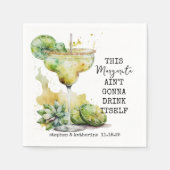 Serviette En Papier Aquarelle Funny moderne Margarita personnalisée (Devant)