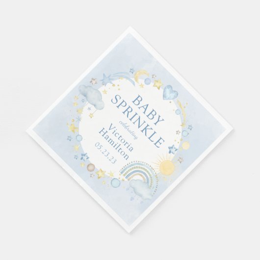 Serviette En Papier Aquarelle Garçon Arc-en-ciel Bébé saupoudrer (Coin)