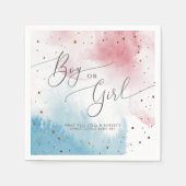 Serviette En Papier Aquarelle garçon ou fille Fête de révélation de ge (Devant)