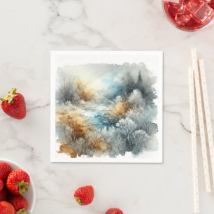 Serviette En Papier Aquarelle gelée du matin de l'automne