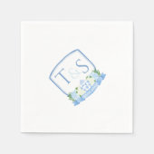 Serviette En Papier Aquarelle Ginger Jar Monogramme Mariage Crest (Devant)