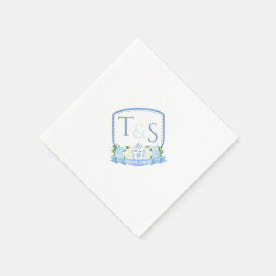 Serviette En Papier Aquarelle Ginger Jar Monogramme Mariage Crest
