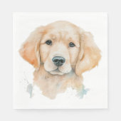 Serviette En Papier Aquarelle Golden Retriever mignon Chien chiot (Devant)