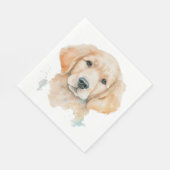 Serviette En Papier Aquarelle Golden Retriever mignon Chien chiot (Coin)