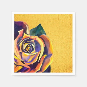 Serviette En Papier Aquarelle gothique Rose dorée