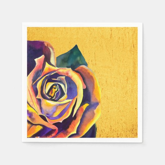 Serviette En Papier Aquarelle gothique Rose dorée (Devant)