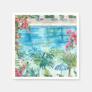 Serviette En Papier Aquarelle Grèce Napkins mariage
