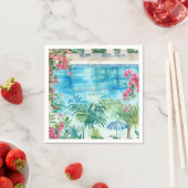 Serviette En Papier Aquarelle Grèce | Serviettes de mariage (En situation)