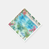 Serviette En Papier Aquarelle Grèce | Serviettes de mariage (Coin)