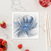 Serviette En Papier Aquarelle gris bleu Abstrait Fractal Art Flower (En situation)