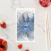 Serviette En Papier Aquarelle gris bleu Abstrait Fractal Art Flower (En situation)