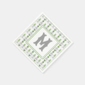 Serviette En Papier Aquarelle Gris vaches et vert Topiogramme (Coin)