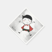 Serviette En Papier Aquarelle Happy Stick Boy Red Cape Beautiful (Coin)