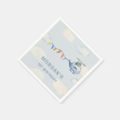 Serviette En Papier Aquarelle Hélicoptère mignon Loup premier annivers (Coin)