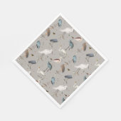Serviette En Papier Aquarelle Heron Bird Egret Nature Motif (Coin)