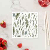 Serviette En Papier Aquarelle Hiver Vert Motif sans couture (En situation)